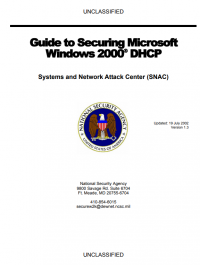 Guide to Securing Microsoft Windows 2000 DHCP