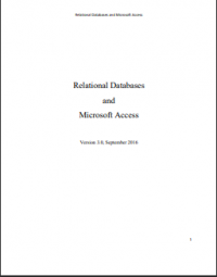 Relational Databases and Microsoft Access