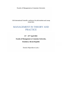 MANAGEMENT IN THEORY AND 
PRACTICE