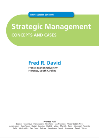 Strategic Management
 CONCEPTS AND CASES