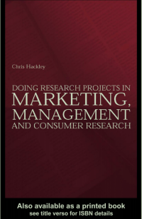 Doing Research Projects in
Marketing, Management and
Consumer Research