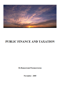 PUBLIC FINANCE AND TAXATION