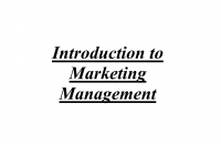 Introduction to Marketing Management